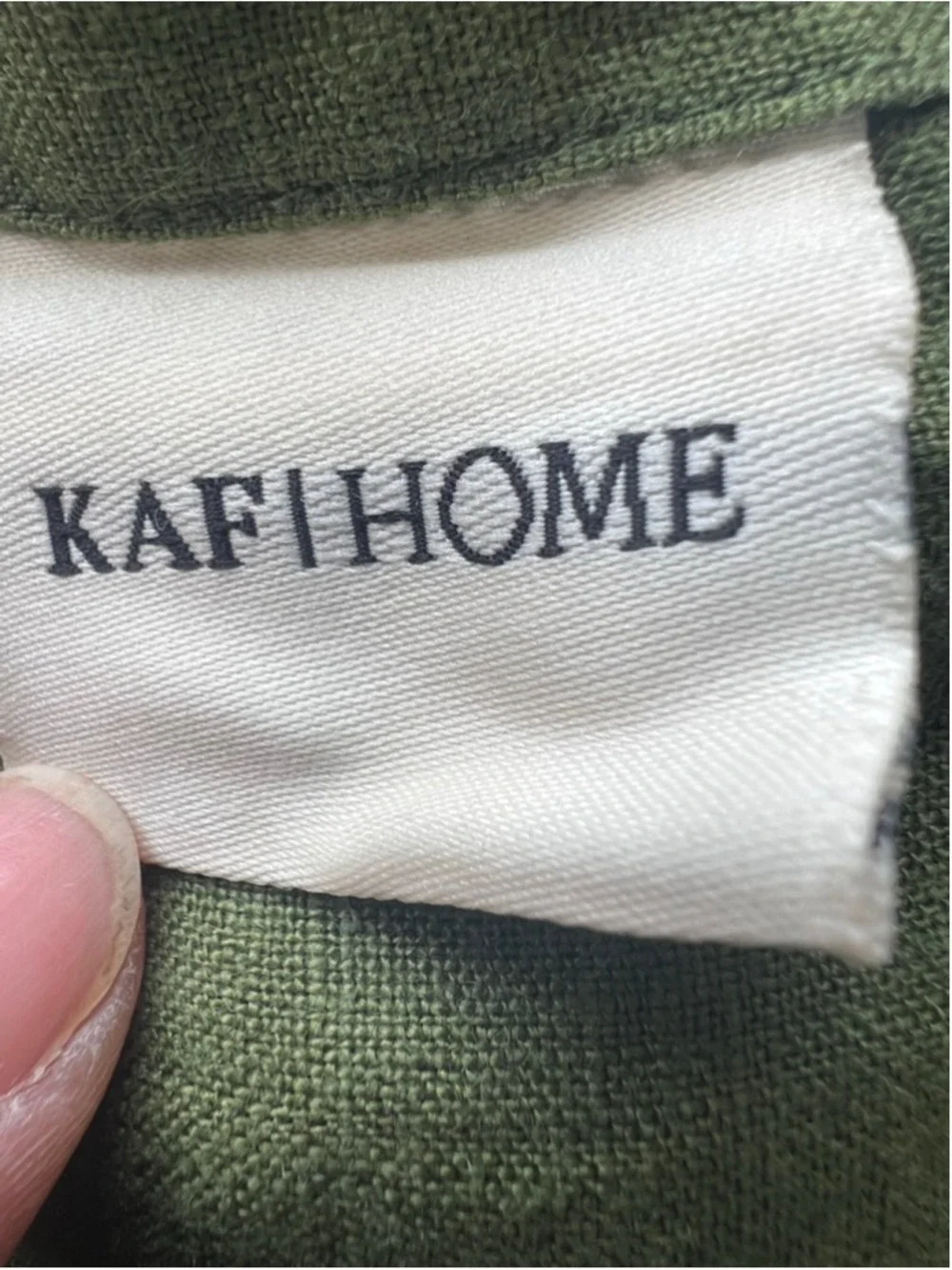 KAF HOME Green 100% Stonewashed Linen Cross Back Smock Apron One Size